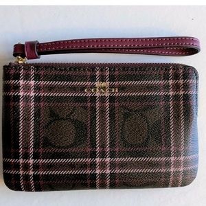 Coach Plaid Wristlet